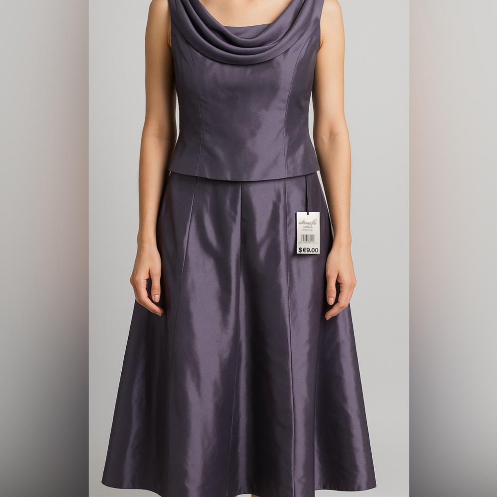 Elegant Purple Sleeveless Dress